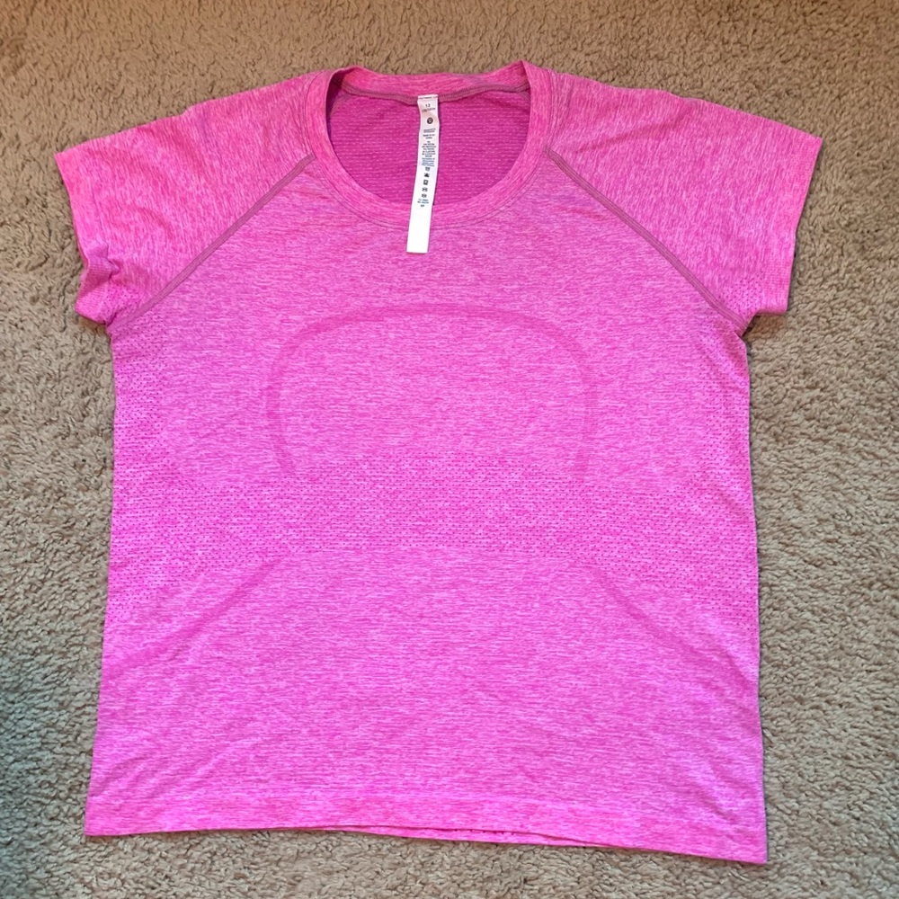 Pink Lululemon Swiftly 2.0 Race Length Top